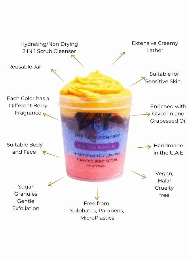 The Skin Concept  The Skin Concept All The Berries Foaming Sugar Scrub for Women | Best Price UAE